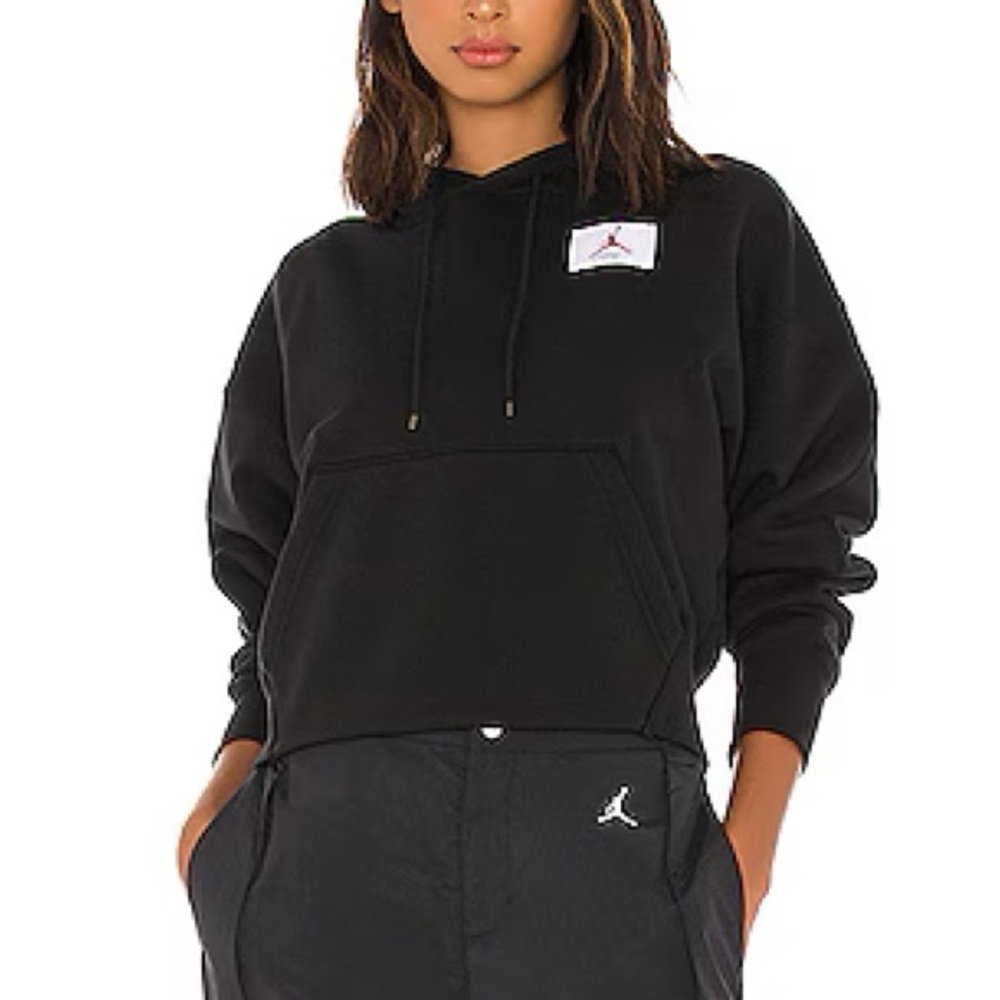 JORDAN Flight Fleece Hoodie in Black Size S